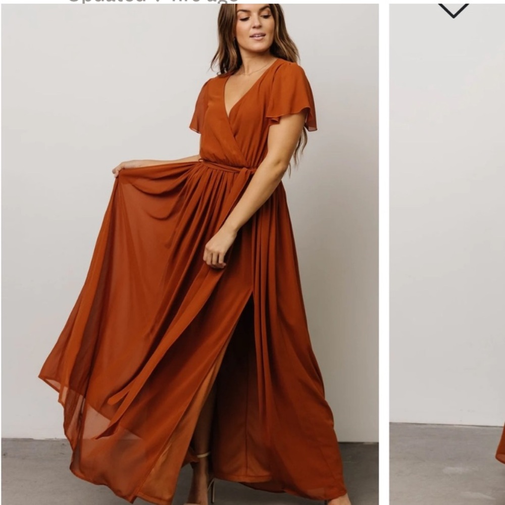 BALTIC BORN NUTMEG KRISTINA FRONT SLIT MAXI DRESS SZ XL